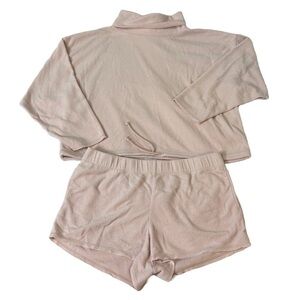 Aerie baby pink fleece pyjama set
